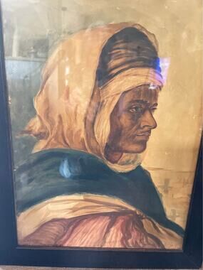 Framed Oil Portrait Painting - Signed Art